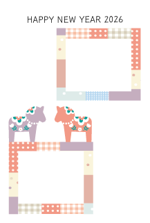 年賀状写真フレームダーラナホース36