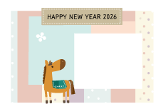 馬とパッチワーク枠