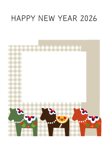 年賀状写真フレームダーラナホース76