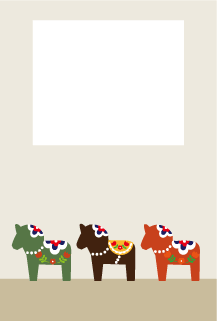 年賀状写真フレームダーラナホース78