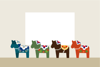 年賀状写真フレームダーラナホース79