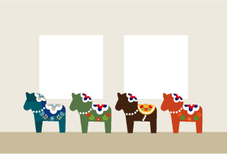 年賀状写真フレームダーラナホース80