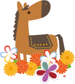 年賀状 午のイラスト馬と縁起物122