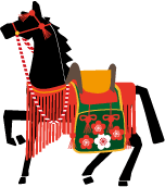 年賀状イラスト飾り馬