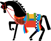 年賀状 午のイラスト飾り馬79