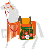 年賀状 午のイラスト飾り馬82