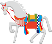 年賀状 午のイラスト飾り馬85