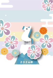 年賀状2026年テンプレート富士山と白馬101