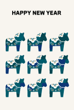 年賀状２０２６年テンプレート ダーラナホース