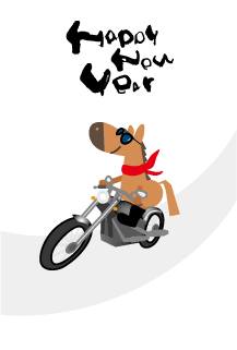 年賀状2026年テンプレートちょい悪馬くん156