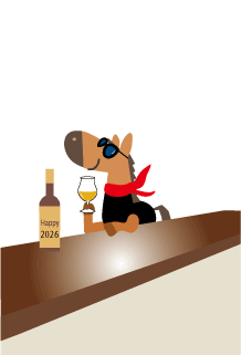 年賀状2026年テンプレートちょい悪馬くん160