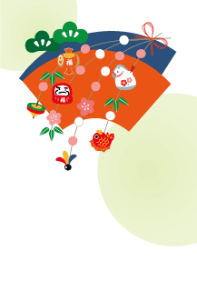 年賀状2026年テンプレート餅花飾り39